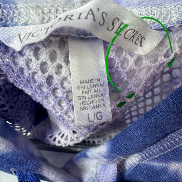 Victoria secret tank sweater pull over hoodie vest mesh fishnet detail purple - Picture 7 of 8